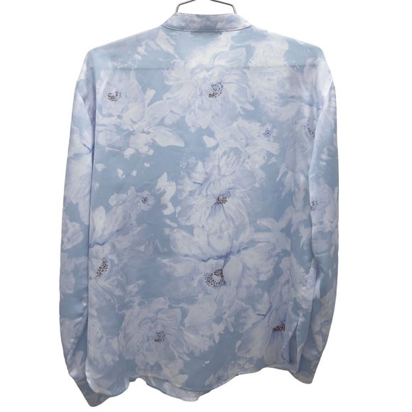 VINCE - Painted Magnolia Band Collar Blouse - V651012321 - Size L (NWOT) - Picture 7 of 12